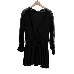 Lucy Paris Revolve Tricia Button Up Dress in Black Small